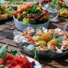 Закуски порционные. Креветки.