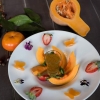 Закуски. Тыква с соусом.